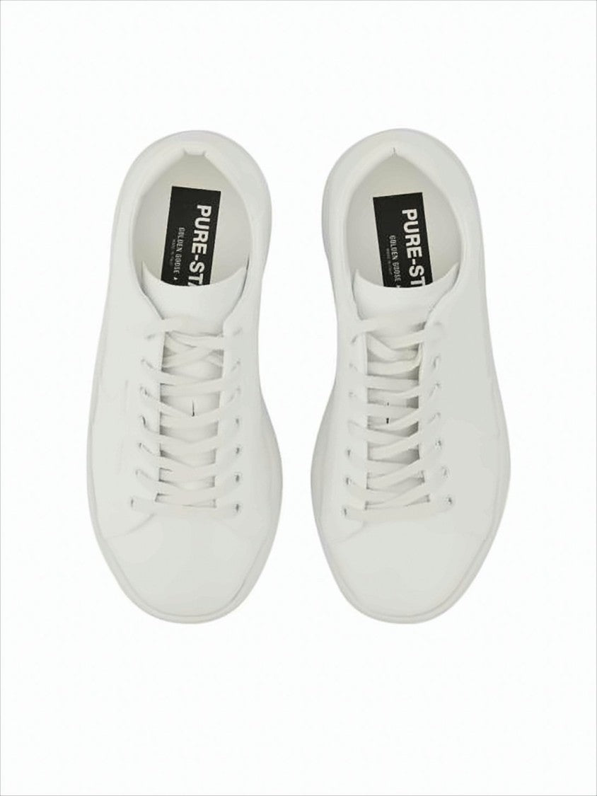 White Low-Top Sneakers with Lace-Up Front