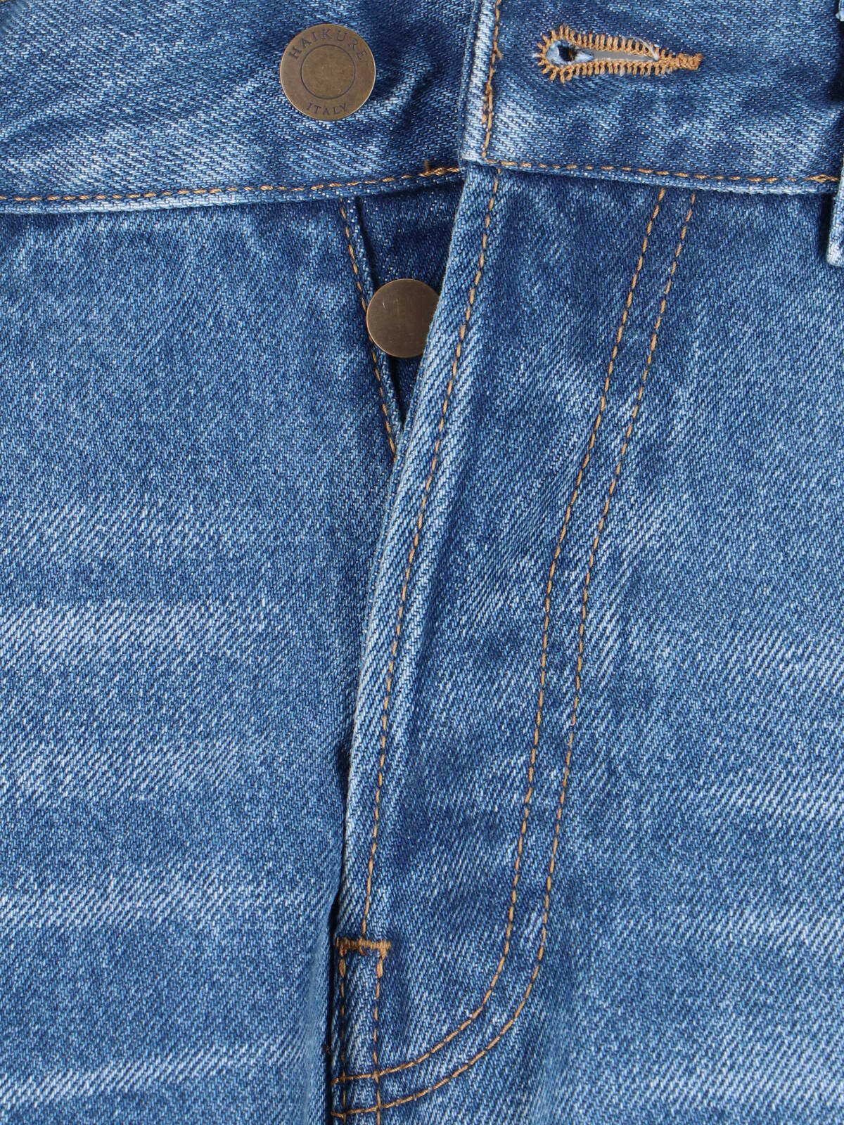 Wide-Leg Denim Jeans With Mid-Rise Waist And Five-Pocket Design