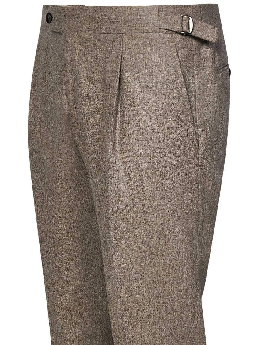 Beige Tailored Trousers With Exquisite Detailing