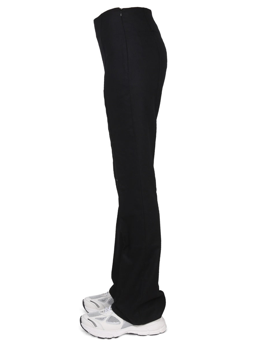 High-Waisted Straight-Leg Twill Pants