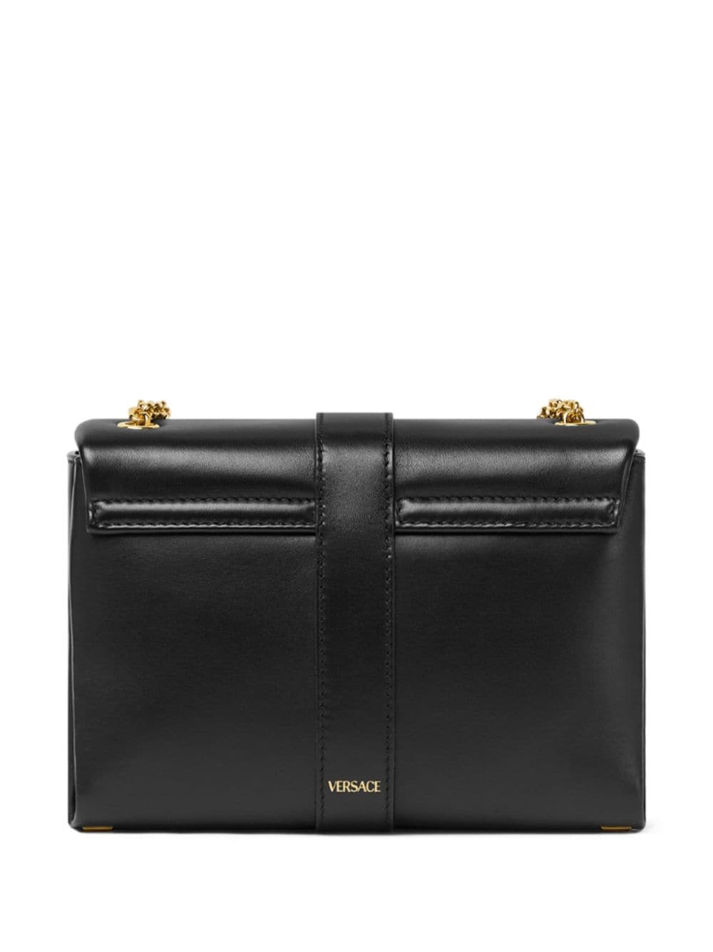 Foldover Top Black Lambskin Bag