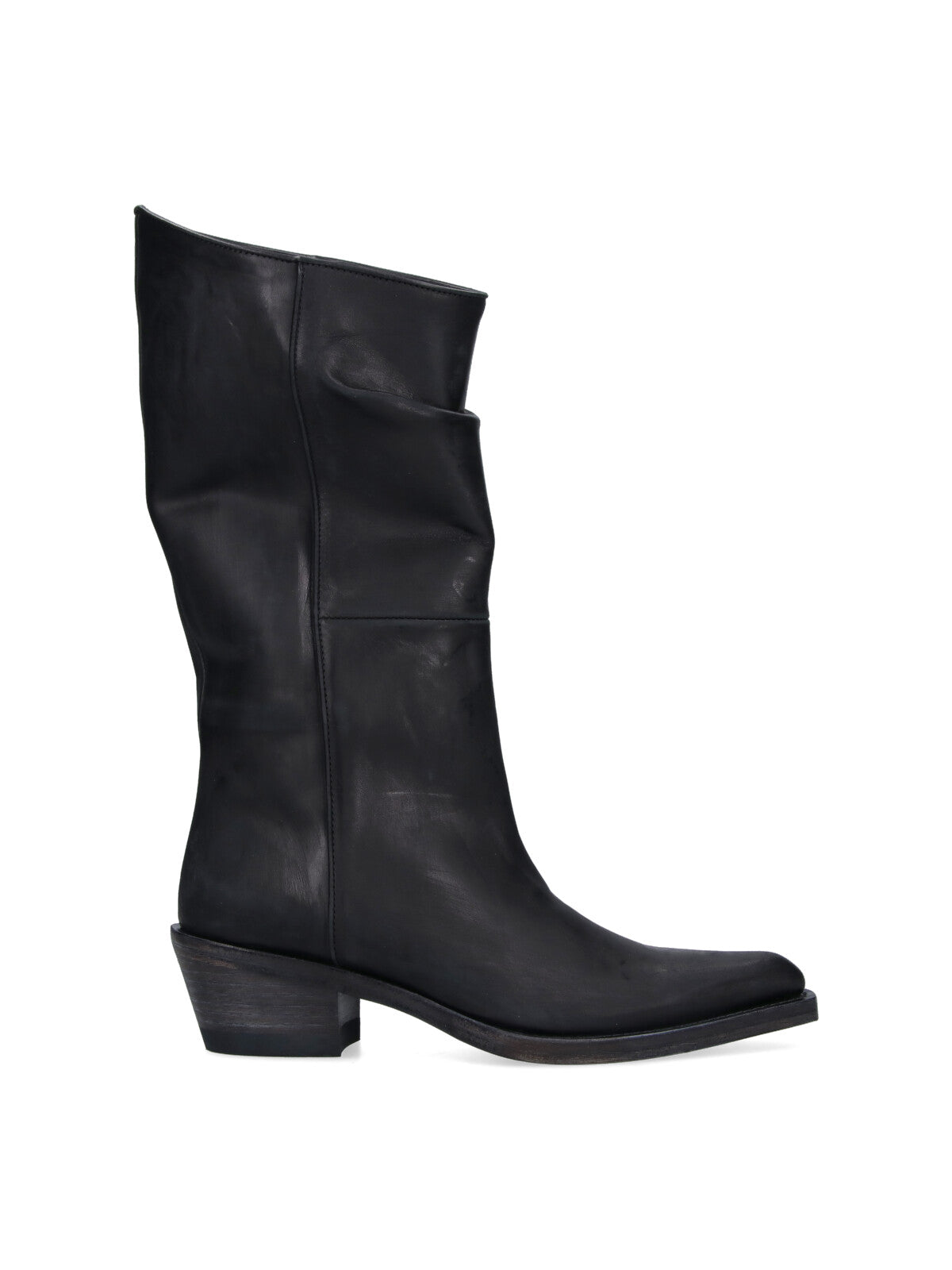 Pointed-Toe Stiletto Boots with Polished Finish