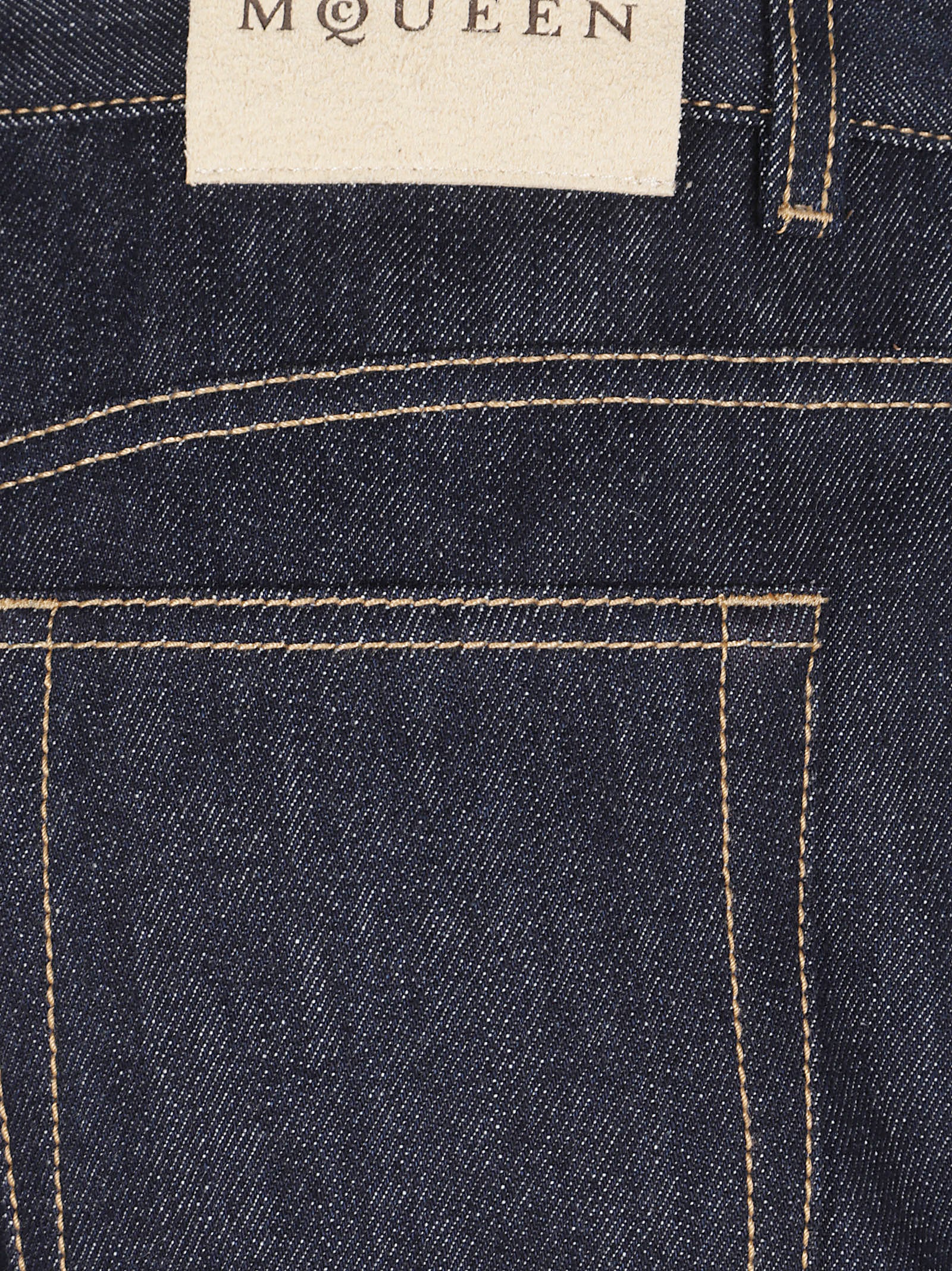Slightly Flared Blue Denim Jeans
