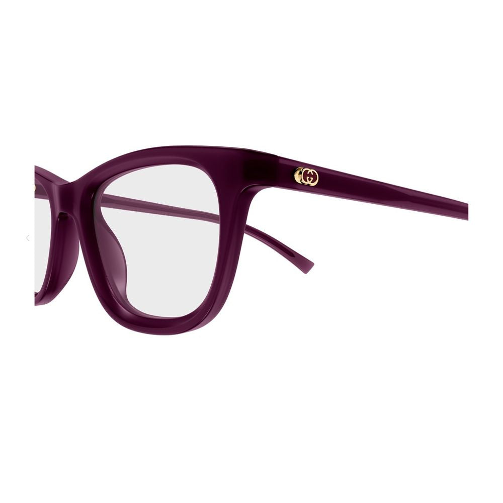 Rectangular Eyeglasses In Deep Violet With Gold Accents