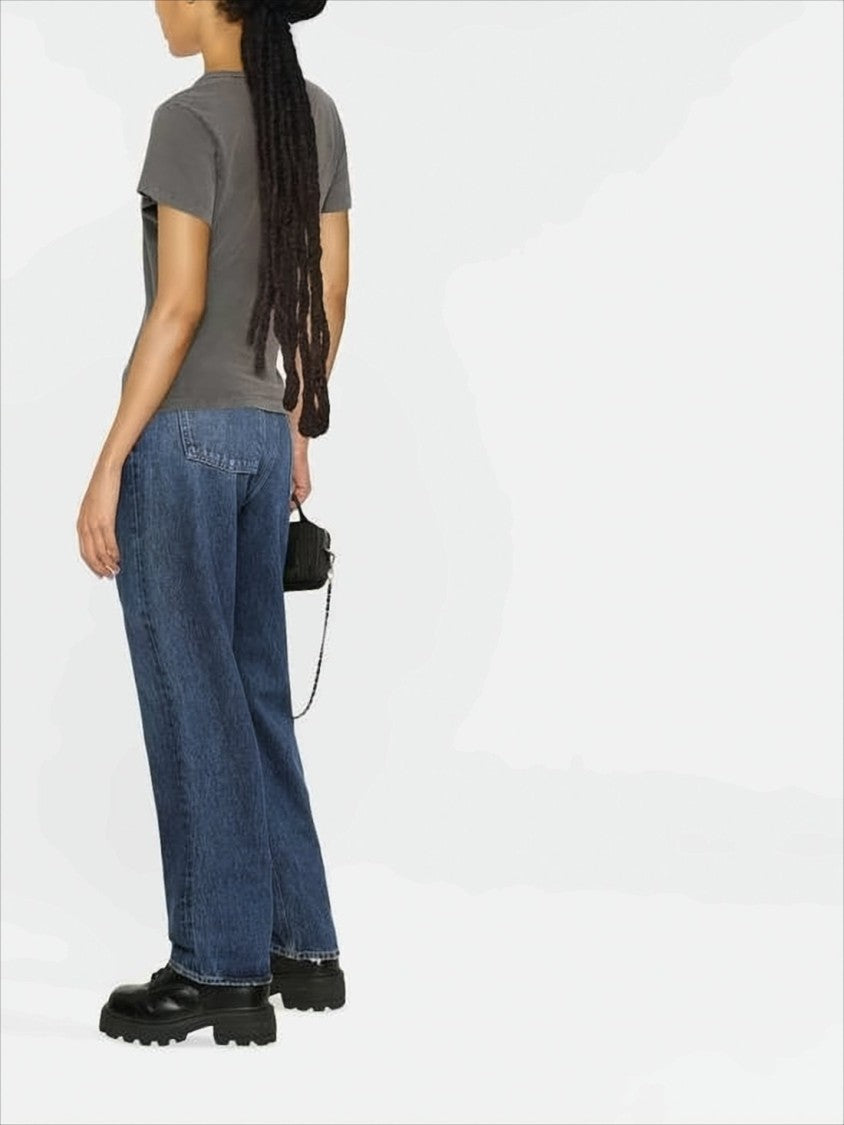 Distressed Charcoal Grey Short-Sleeved T-Shirt With Star Patch