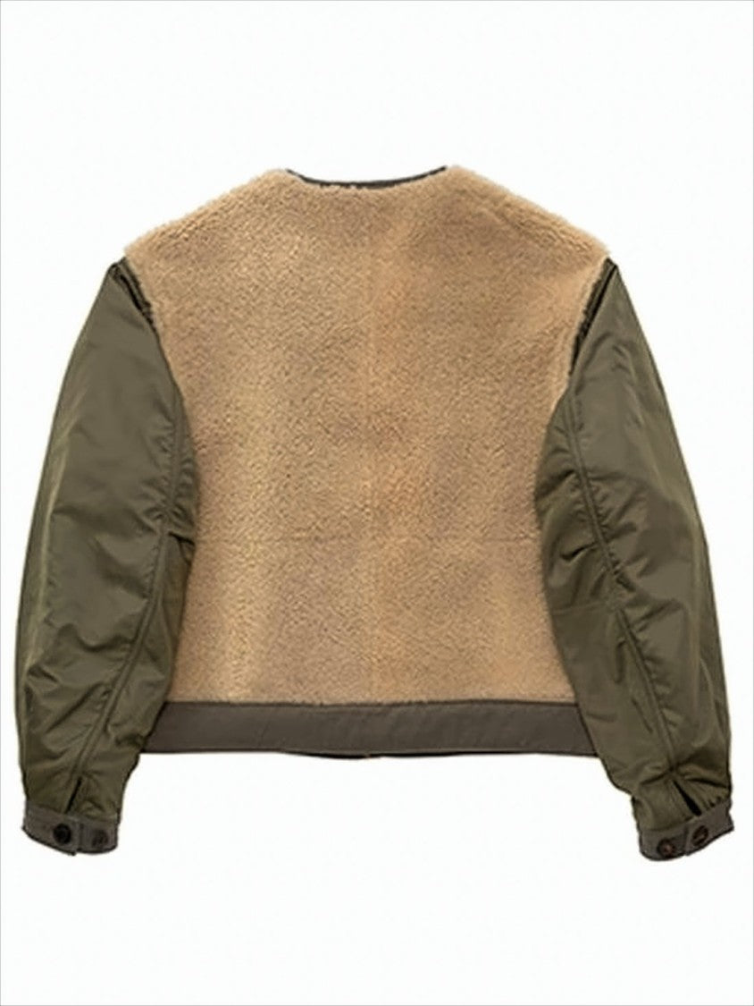 Reversible Lambskin and Nylon Bomber Jacket