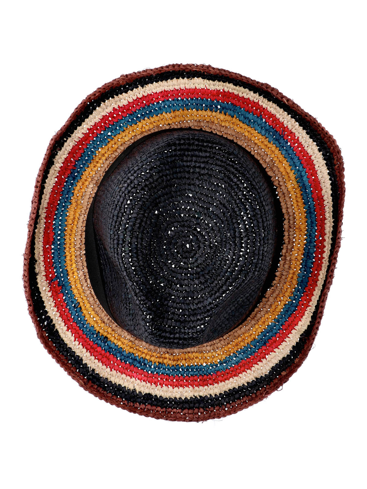 Multicolor Signature Stripe Woven Raffia Hat