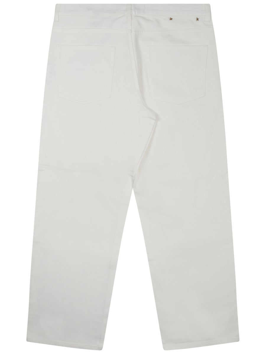 Wide-Leg White Denim Jeans