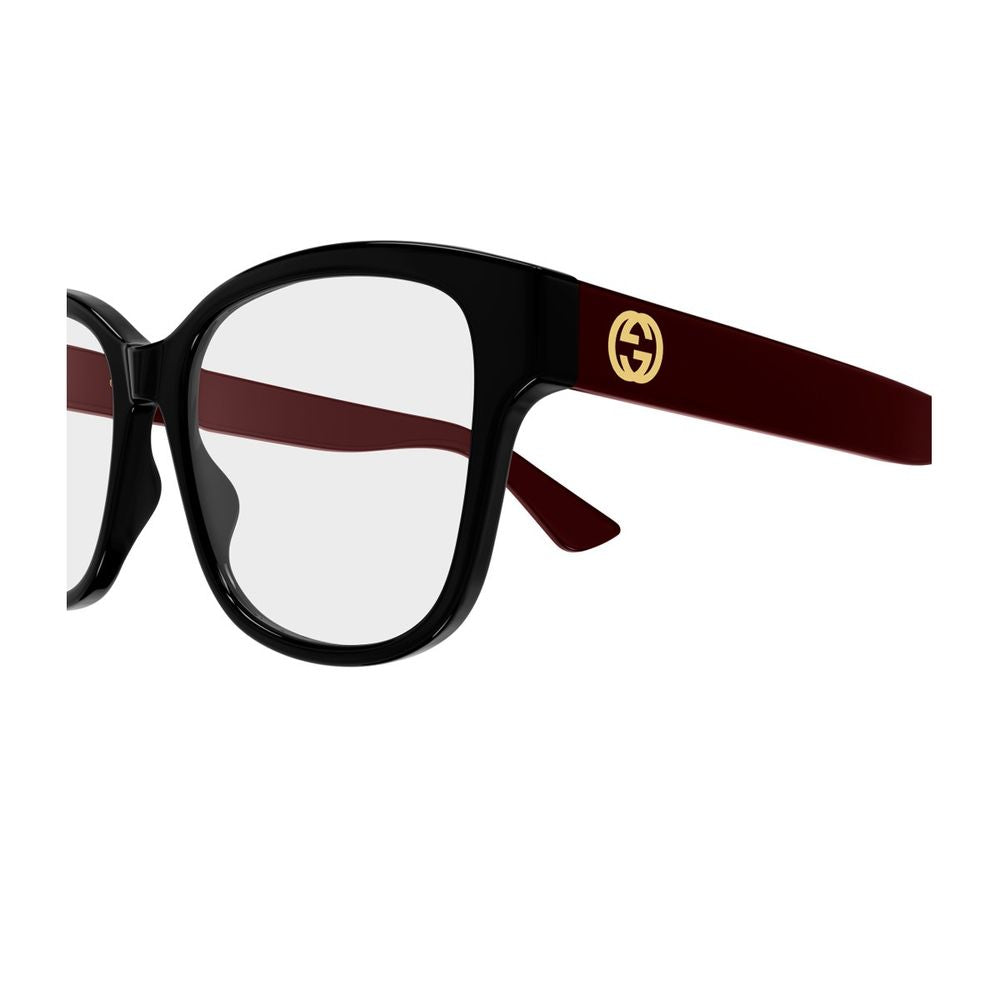 Gg1340O Linea Emblem 009 Black Burgundy Eyeglasses