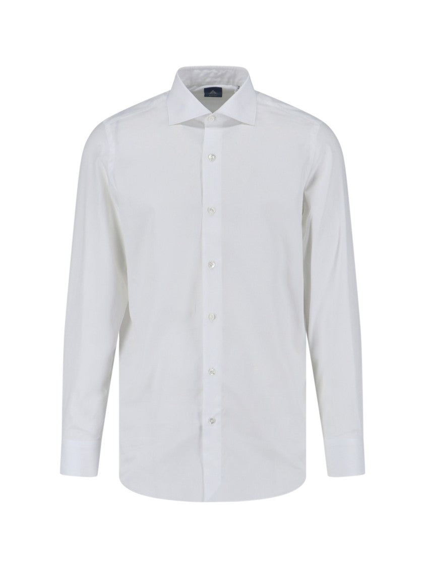 Timeless White Button-Down Shirt With Structured Collar