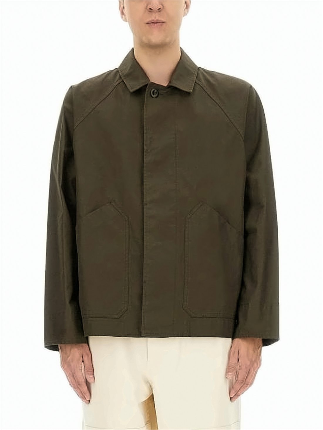 Boxy Cropped Jacket with Pointed Collar
