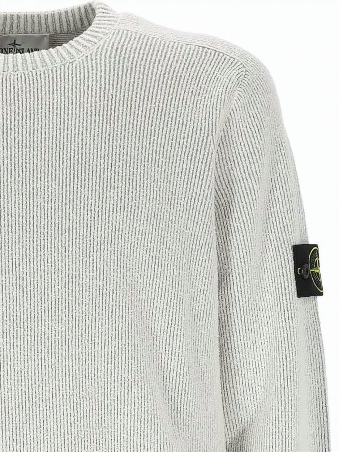 Ribbed Knit Sweater with Iconic Patch