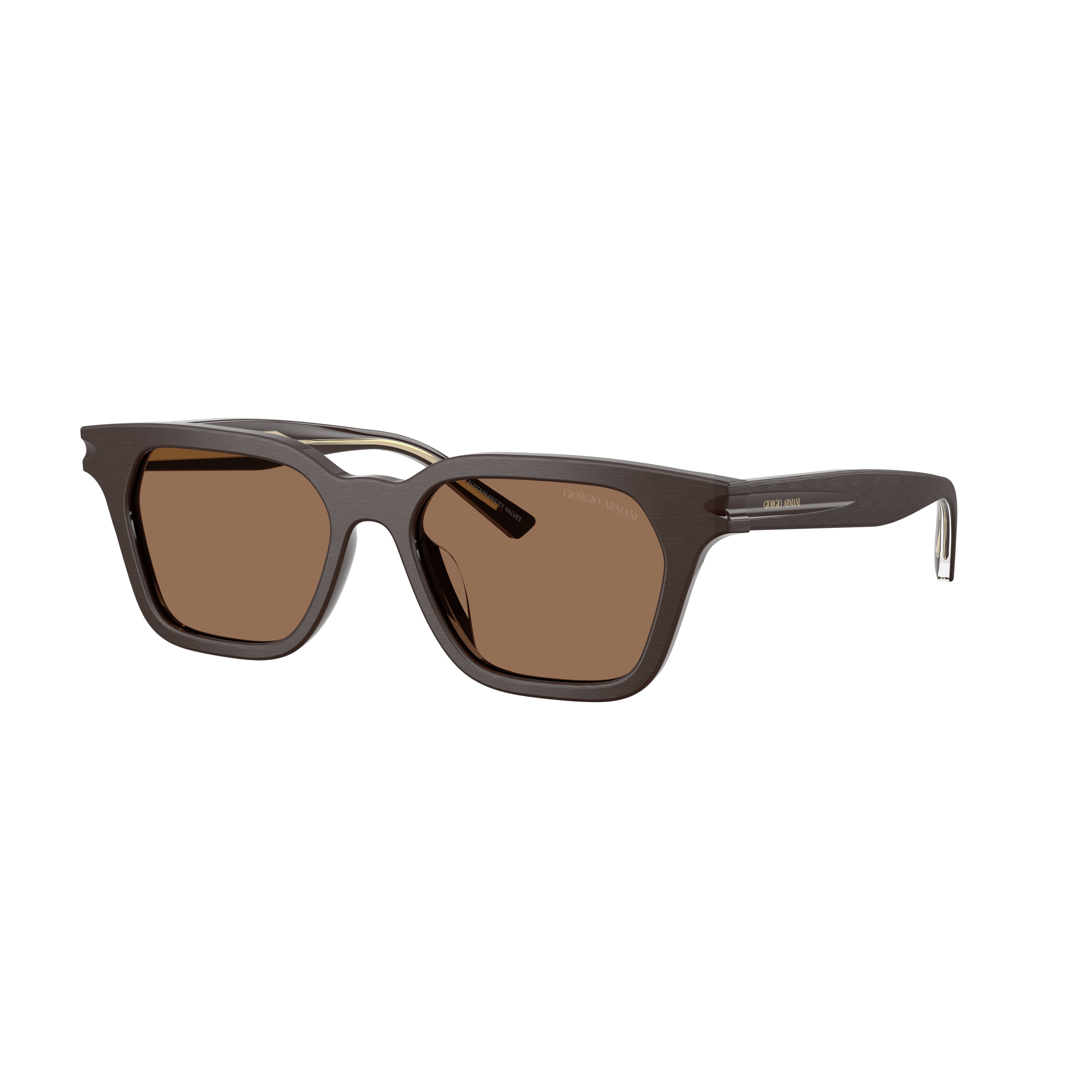 0ar8251u Angular Acetate Sunglasses with Bold Brown Lenses
