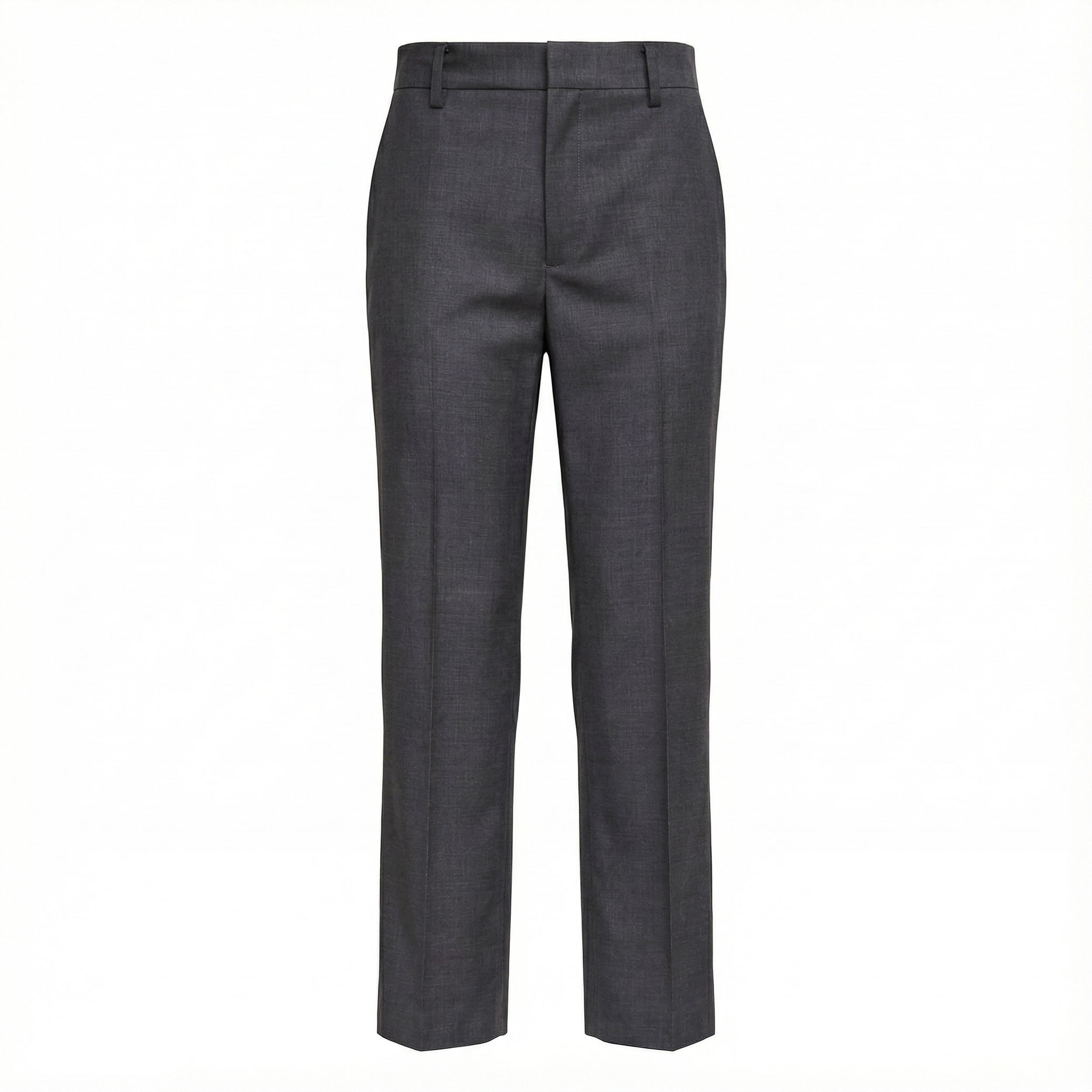 Grey Straight-Leg Trousers