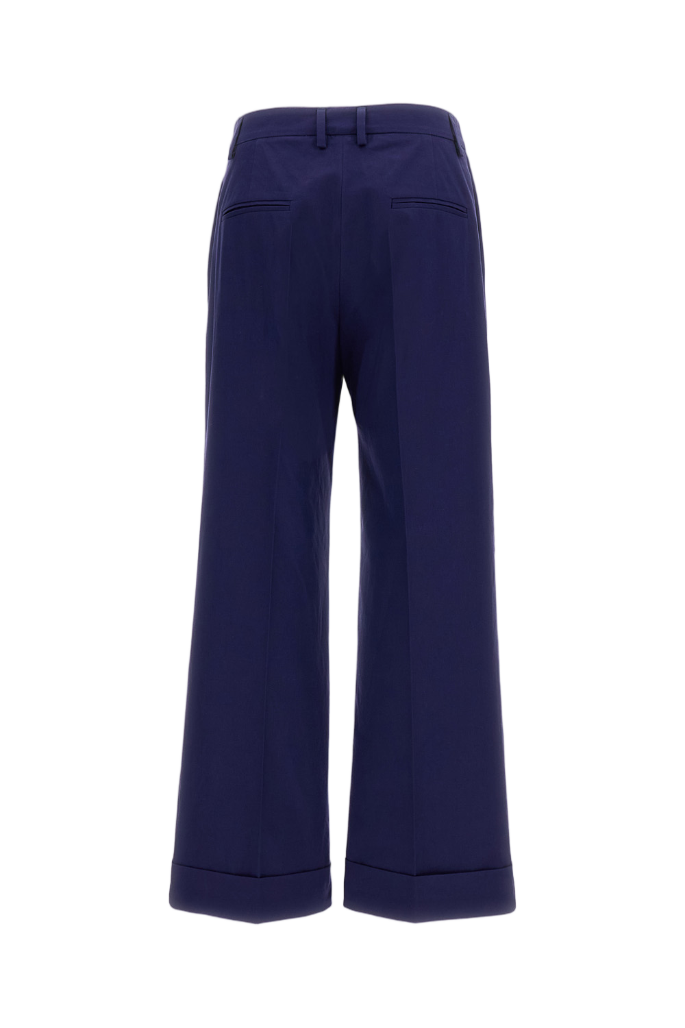 Cotton Wide-Leg Trousers with Tailored Fit