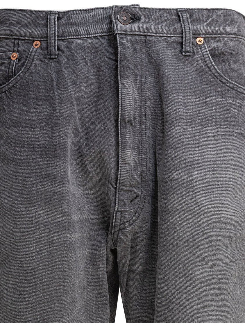 Straight-Leg Denim Pants With Classic Five-Pocket Design