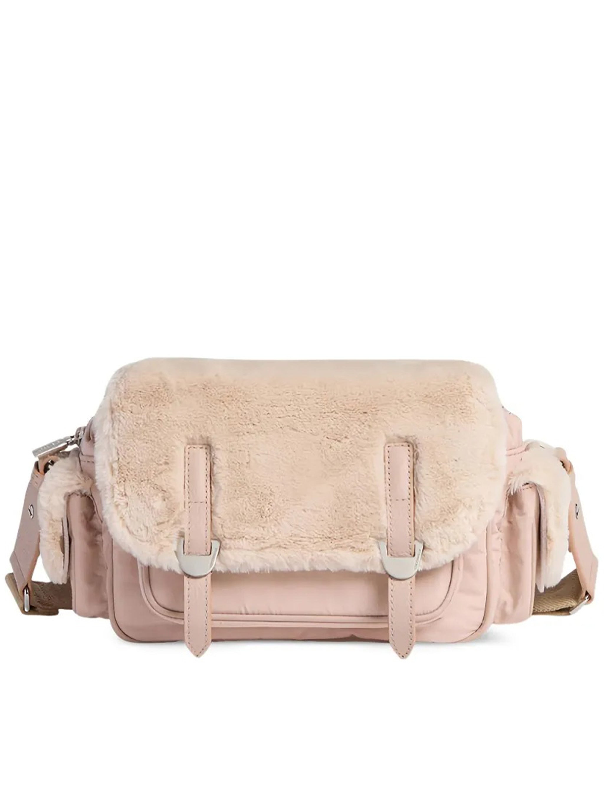 Campus Plush Flap Nylon Shoulder Bag