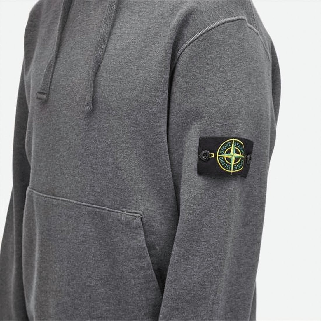 Mid-Grey Cotton Hoodie with Signature Patch