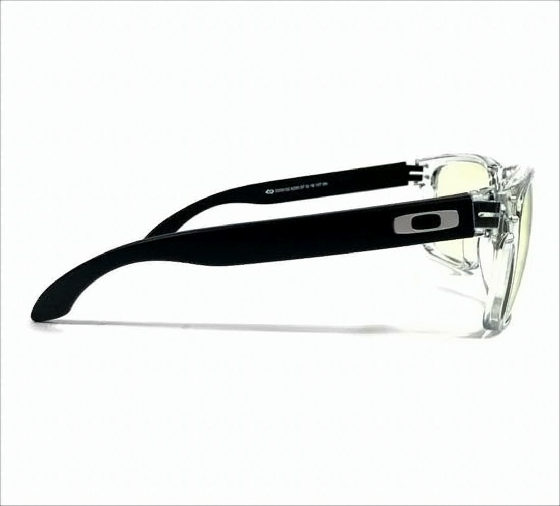 Transparent Frame Sunglasses with Yellow Tint and Silver Detailing