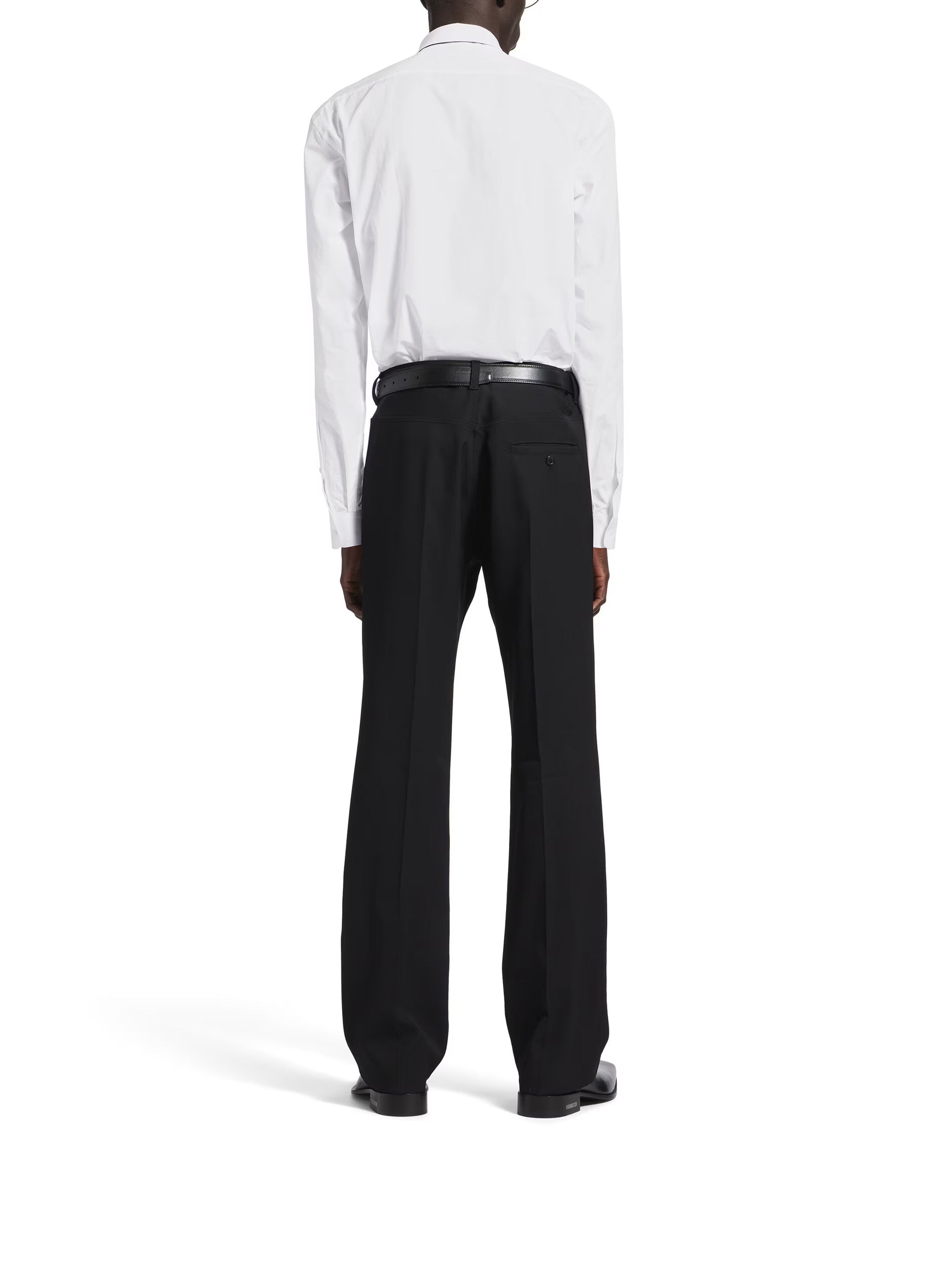 White Standard Pointed Collar Cotton Shirt
