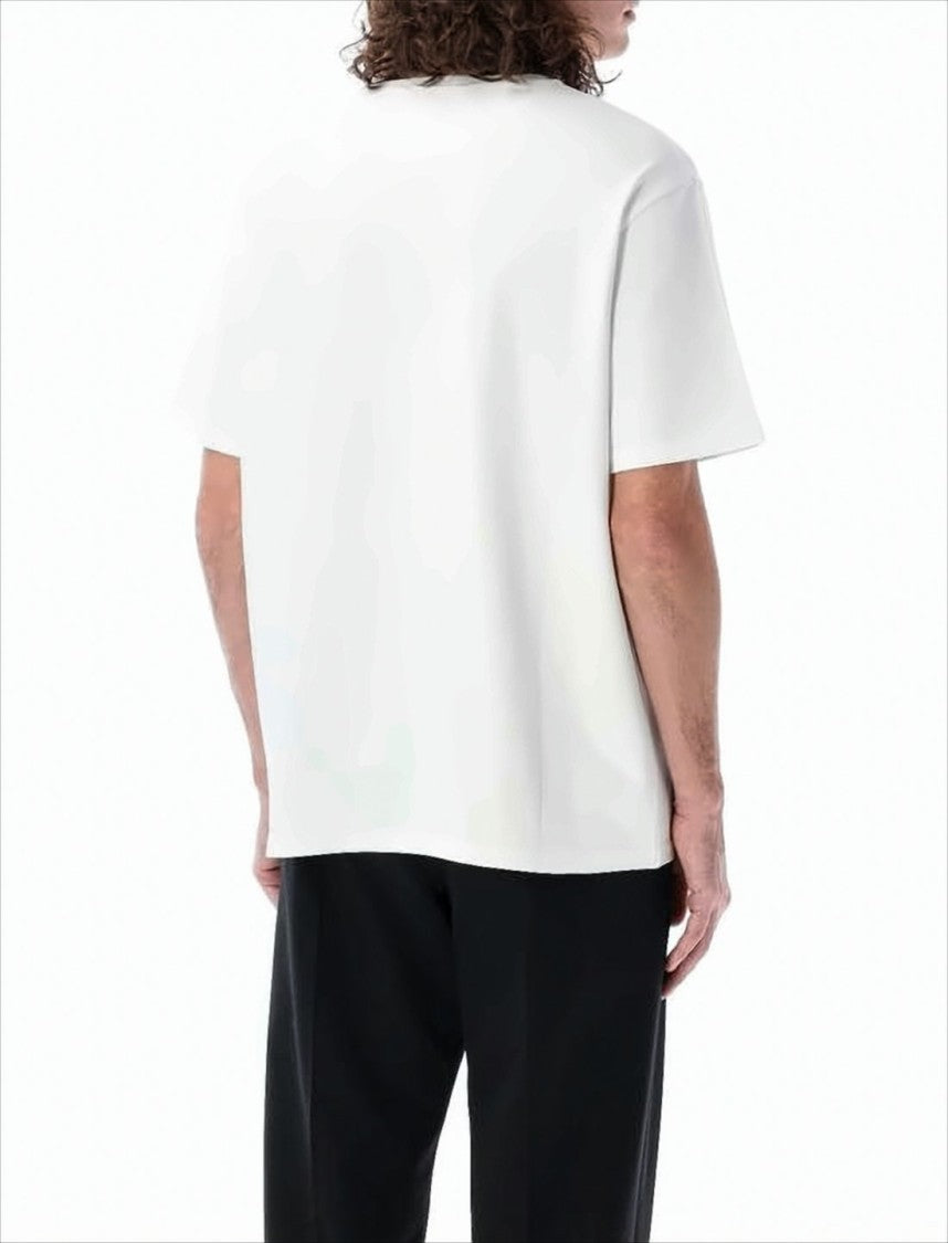 Minimalist White Short-Sleeve T-Shirt with Emblem