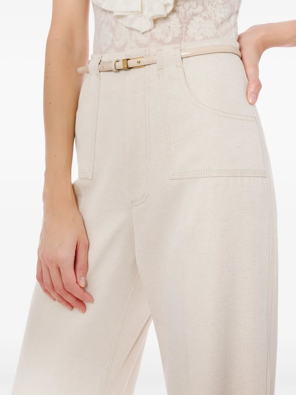 Classic Tailored Pantalone With Straight Leg Cut