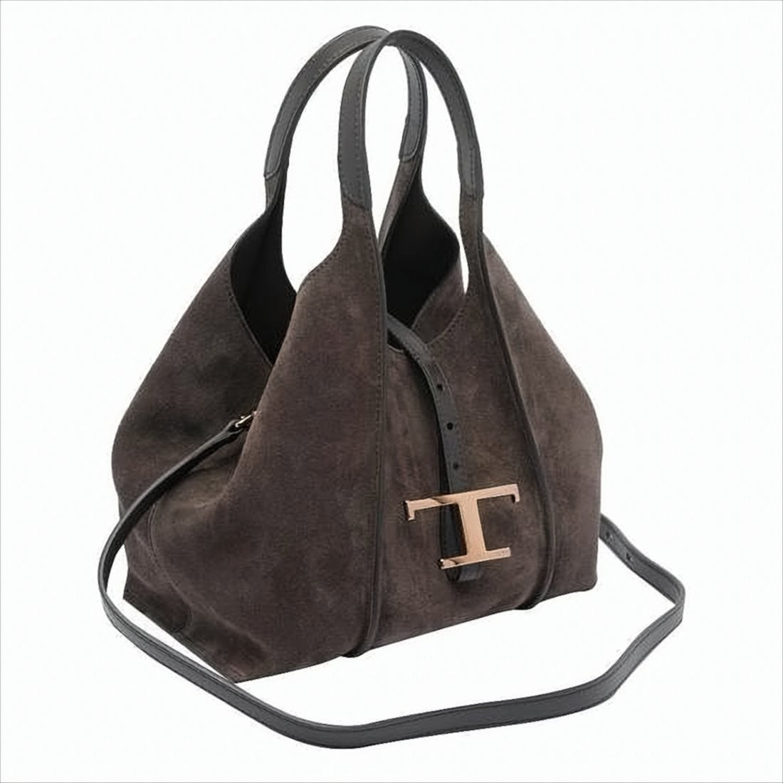 Soft Suede Crossbody Bag with Metallic Buckle Detail