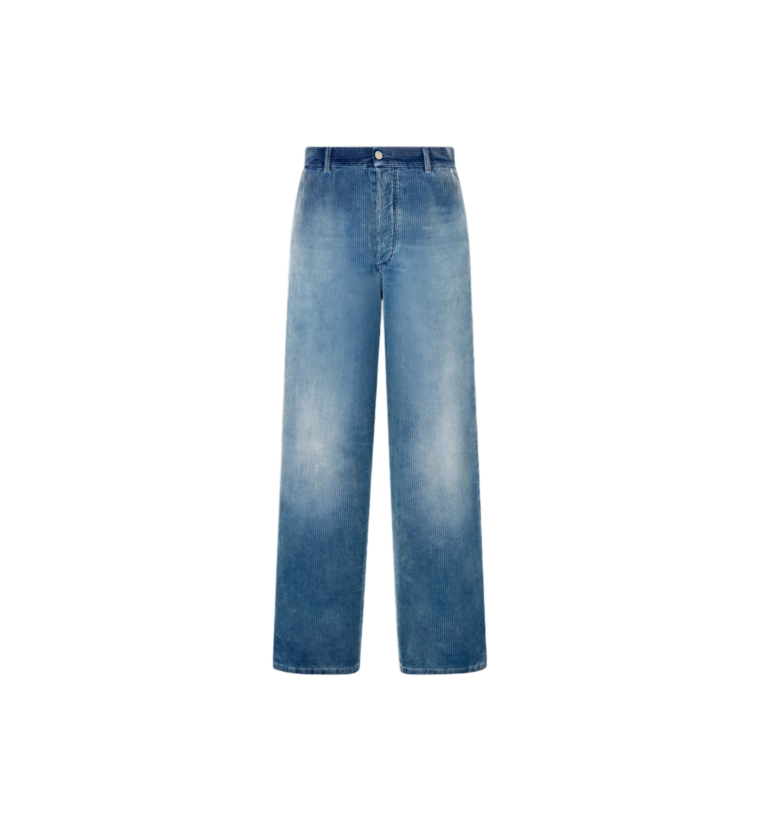 Wide-Leg Faded Blue Denim Jeans