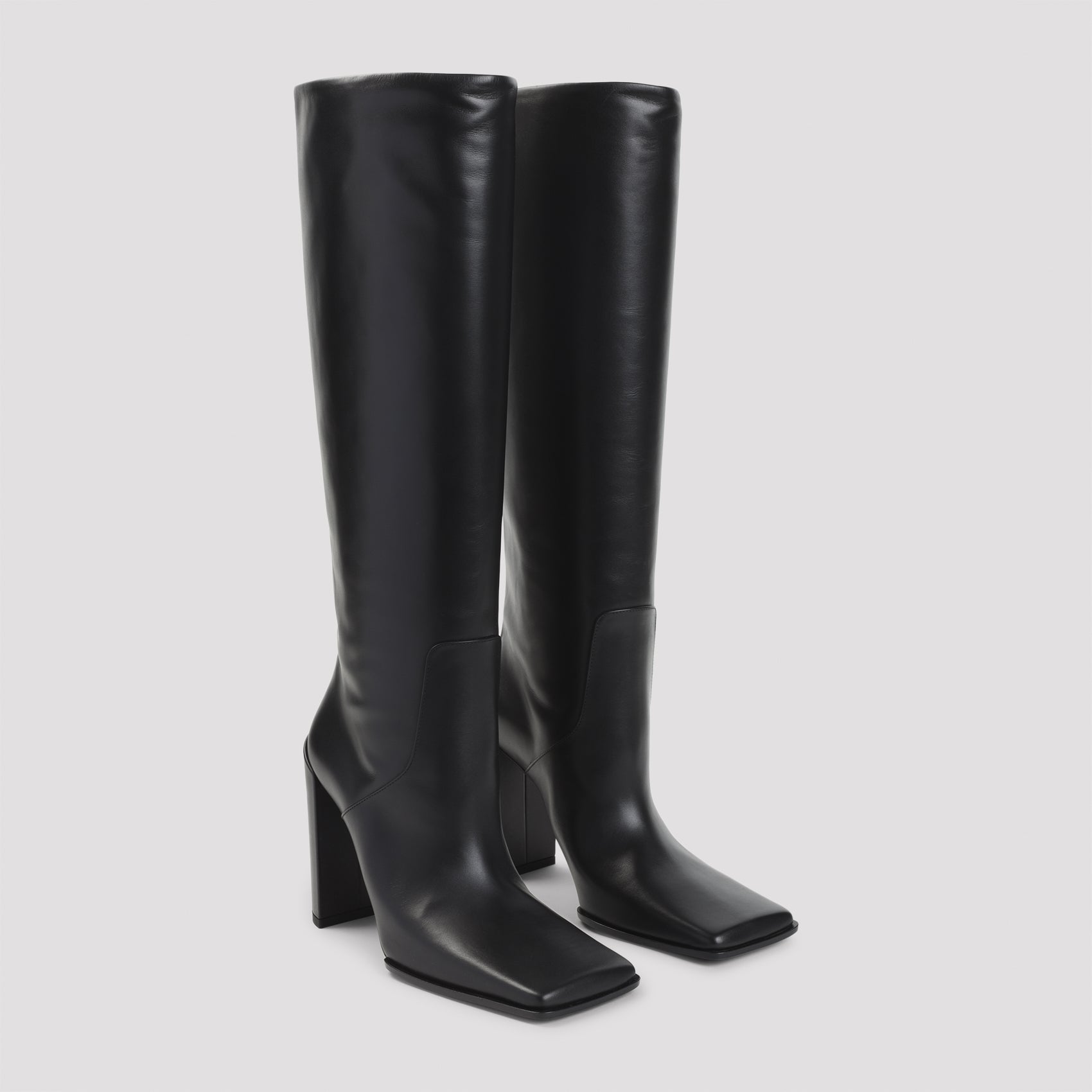 Black Calf Leather Ankle Boots