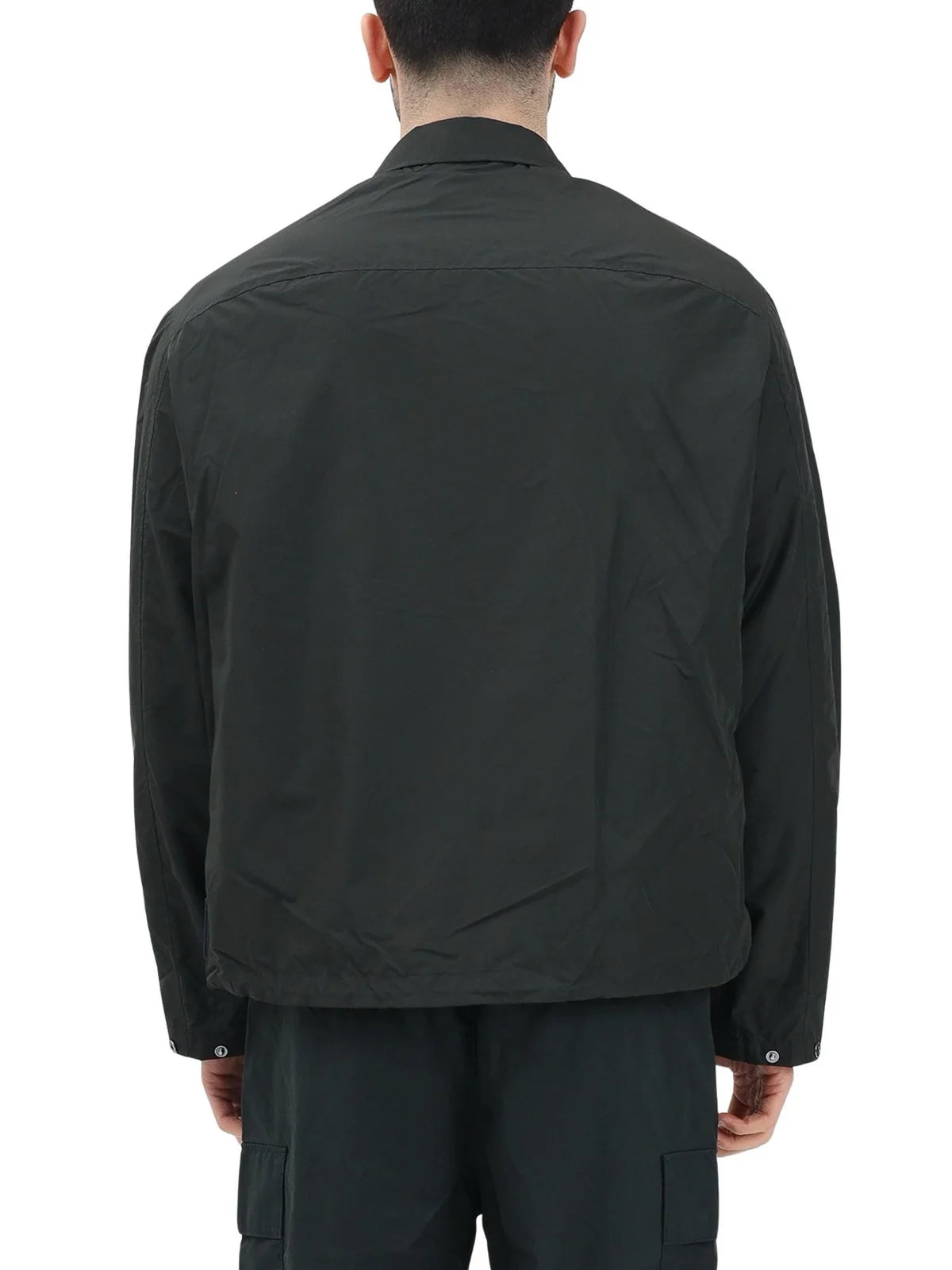 Green Polyester Men Windbreaker Shirt