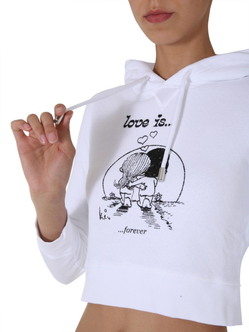 Cropped Hoodie With Playful Graphic