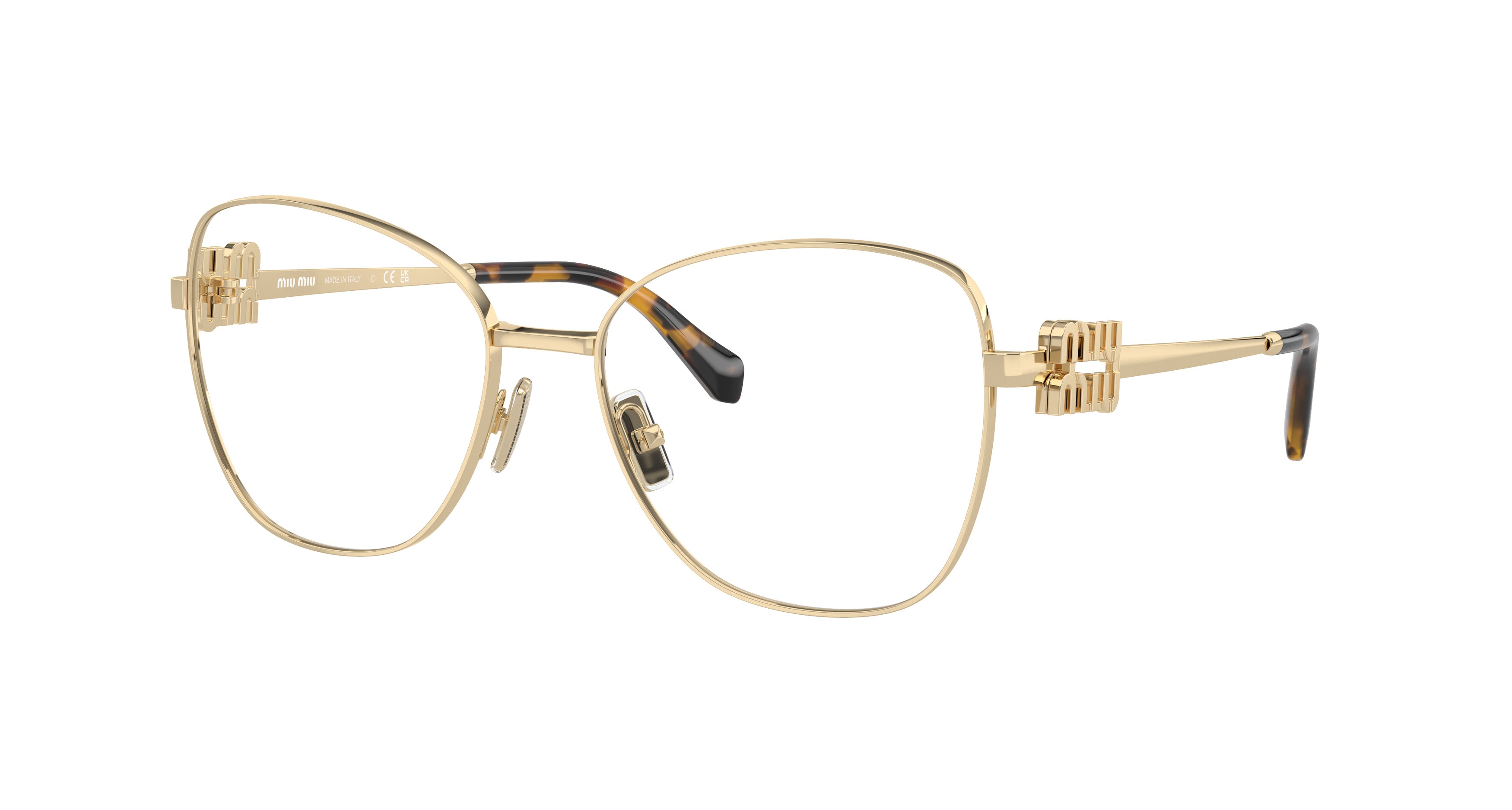 0mu 50xv Oversized Gold Metal Frame Eyeglasses