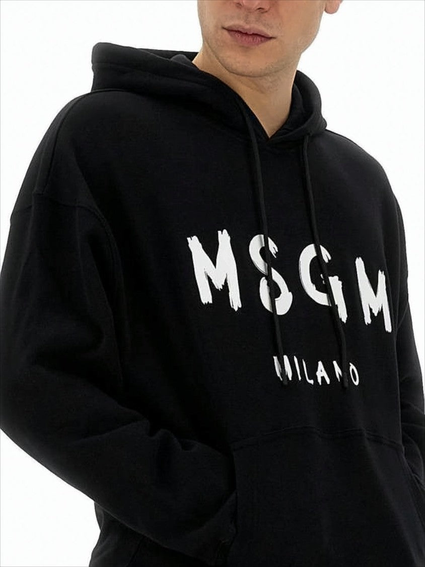 Relaxed Fit Hoodie With Bold Brushstroke Lettering