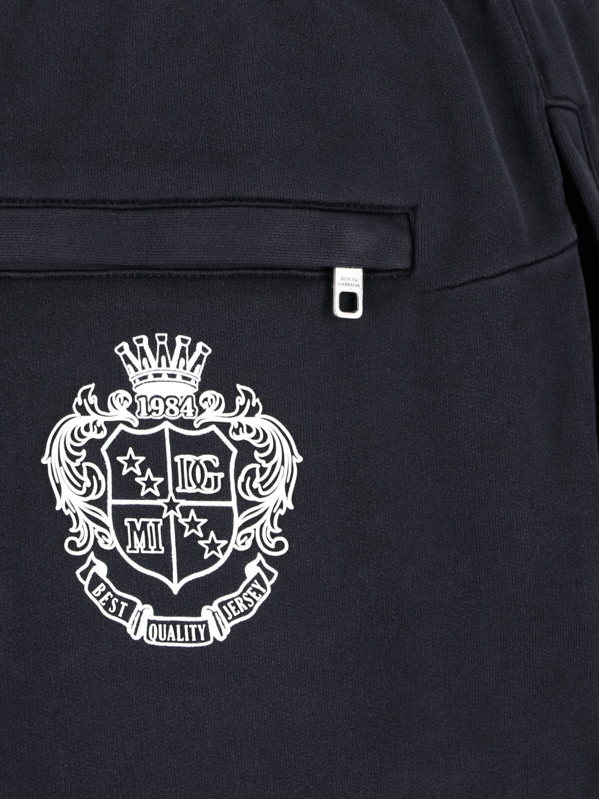 Black Logo Drawstring Cotton Sports Pants