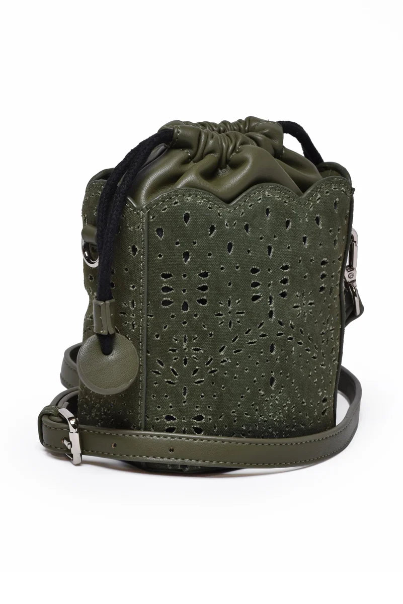 Bucket Terra Canvas Crossbody - Military Green