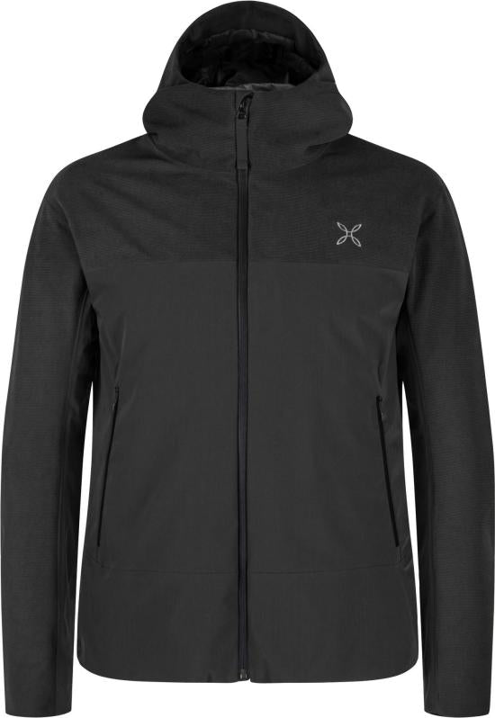 Black Lightweight Casual Jacket With Front Zipper Closure And Hood