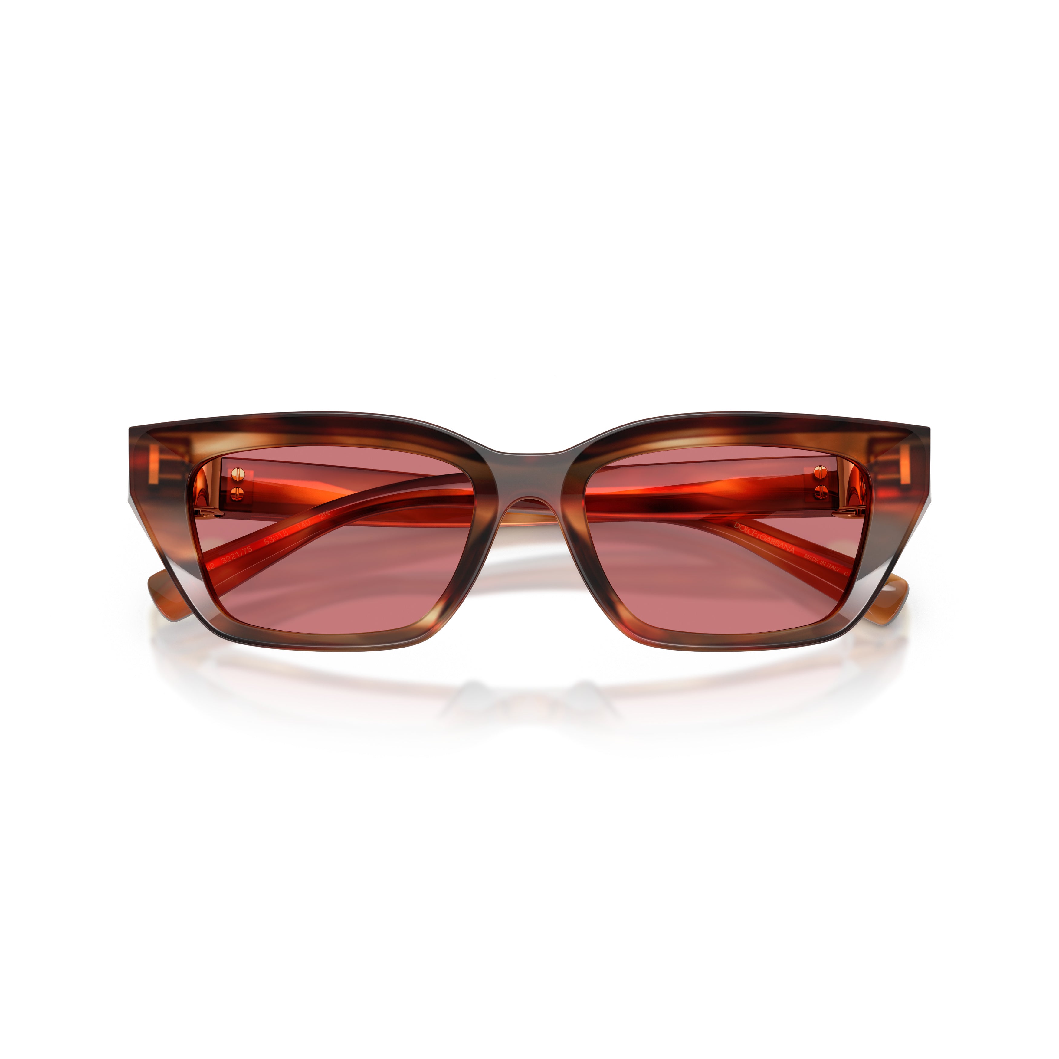 0dg4532 Rectangular Tortoiseshell Sunglasses with Rose Lenses