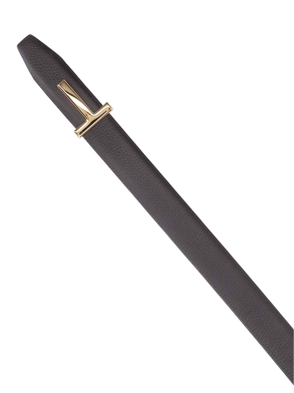Dark Brown Hammered Leather T Icon Belt