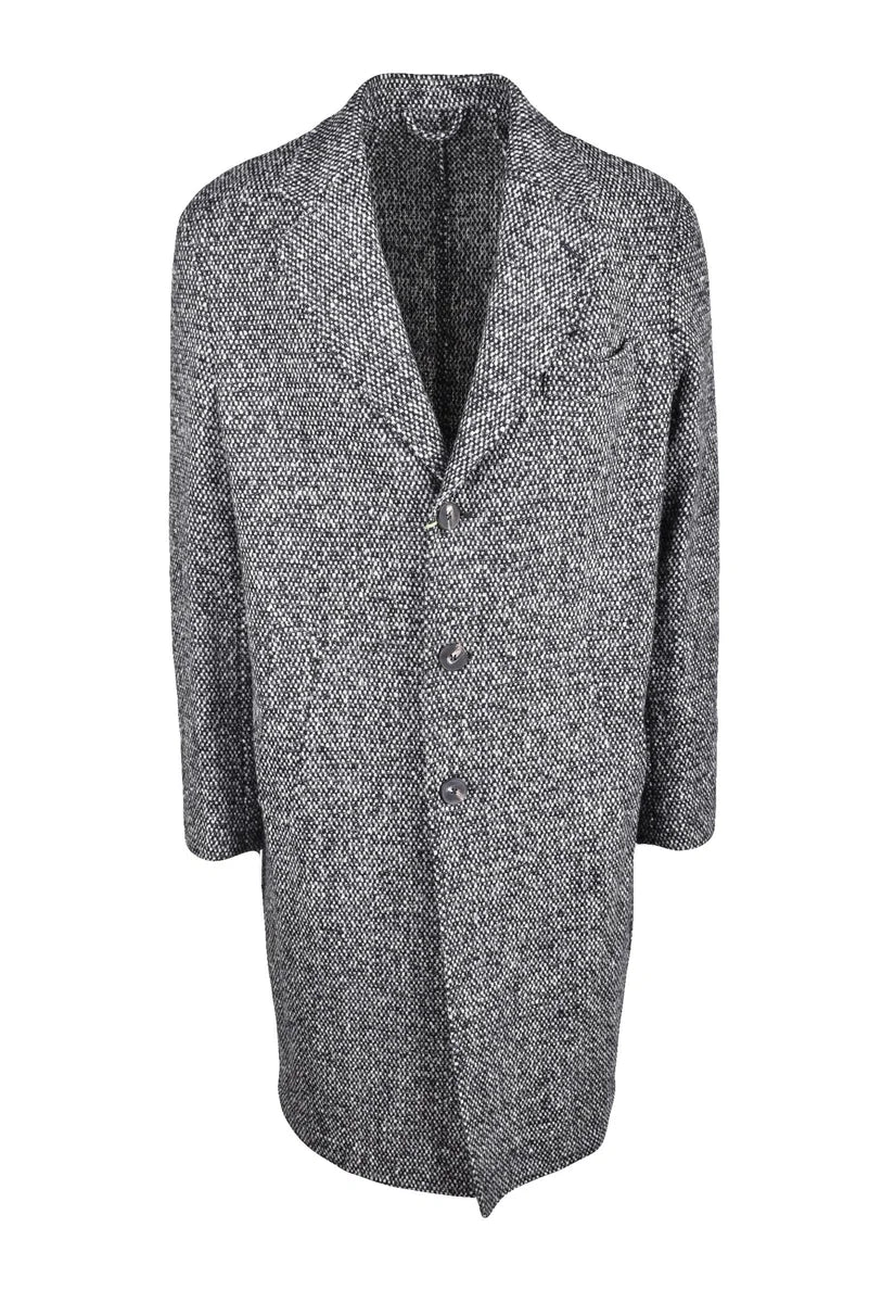Virgin Wool Coat - Black/Grey