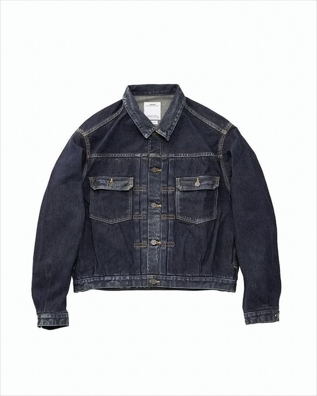 Structured Indigo Denim Jacket with Button-Up Front