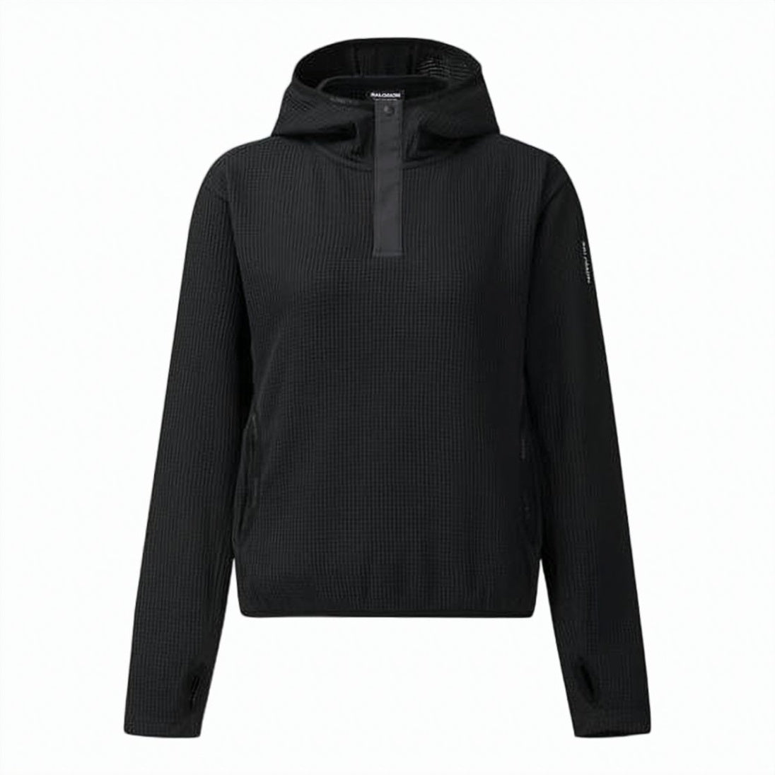 Textured Black Hoodie With Functional Design Elements