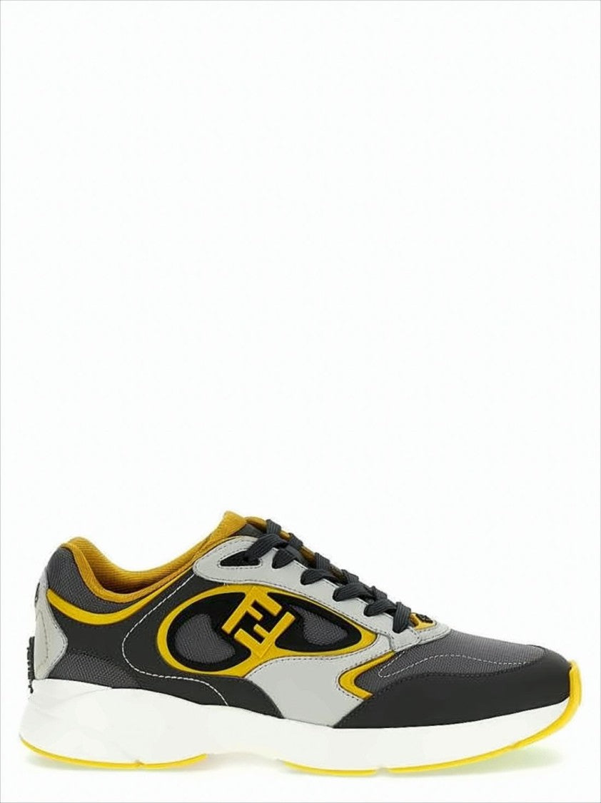 Dynamic Layered Sneakers with Calf Leather