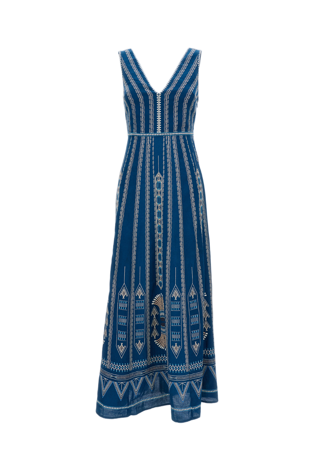 Ballerina Embroidered Linen-Cotton Dress