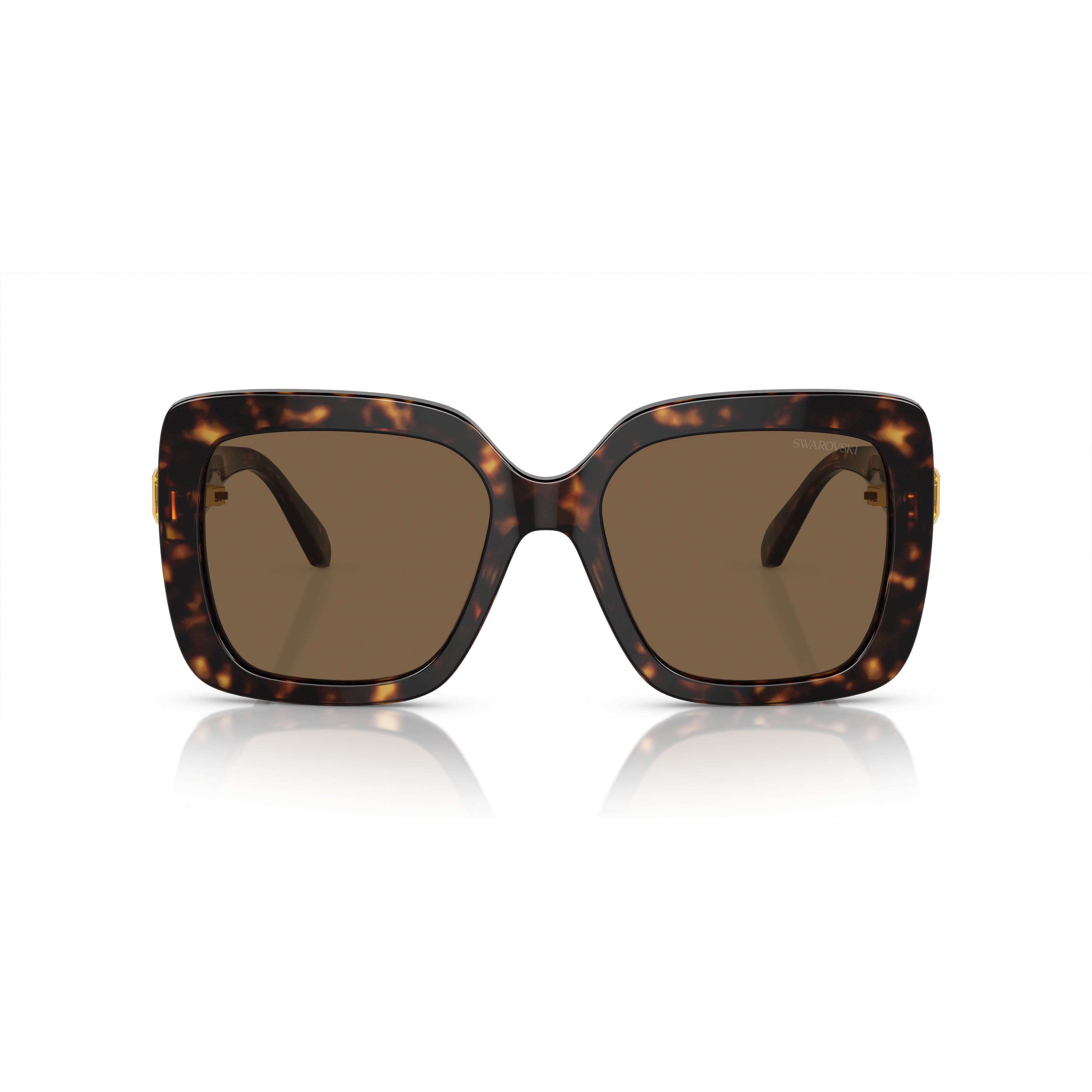 0Sk6001 Oversized Tortoiseshell Acetate Square Sunglasses with Gold Accents