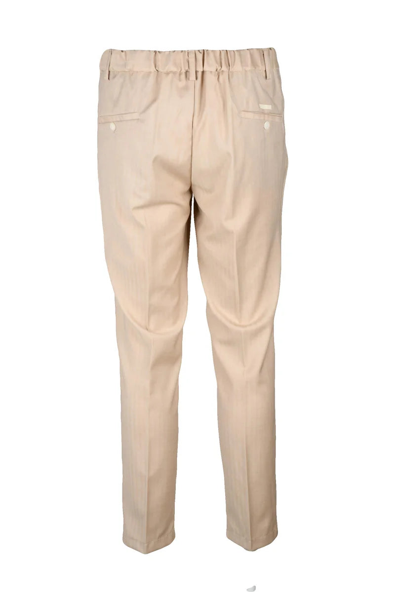 Classic Viscose Stretch Trousers - Beige