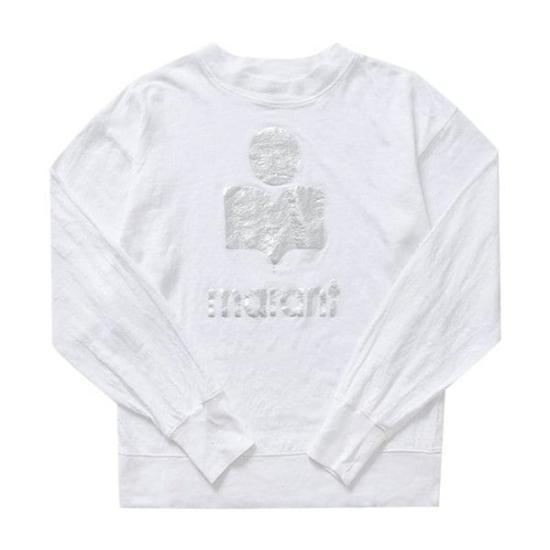 Long-Sleeved Linen Top with Embossed Logo