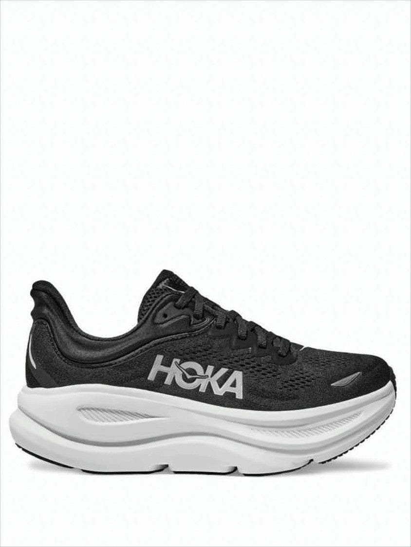 Streamlined Black Mesh Sneakers with Cushioned Rubber Sole