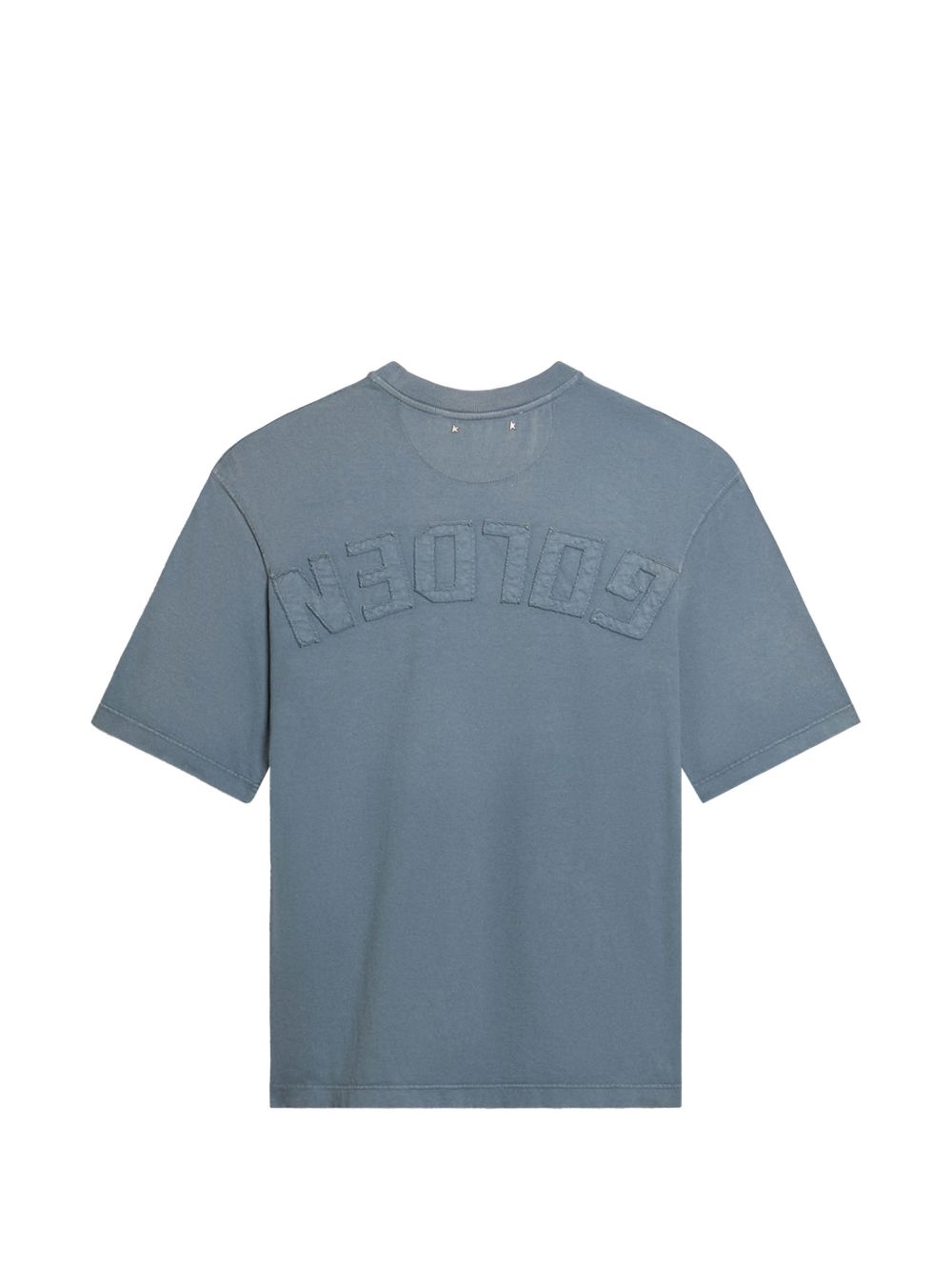 Blue Silk and Nylon Crew Neck T-Shirt