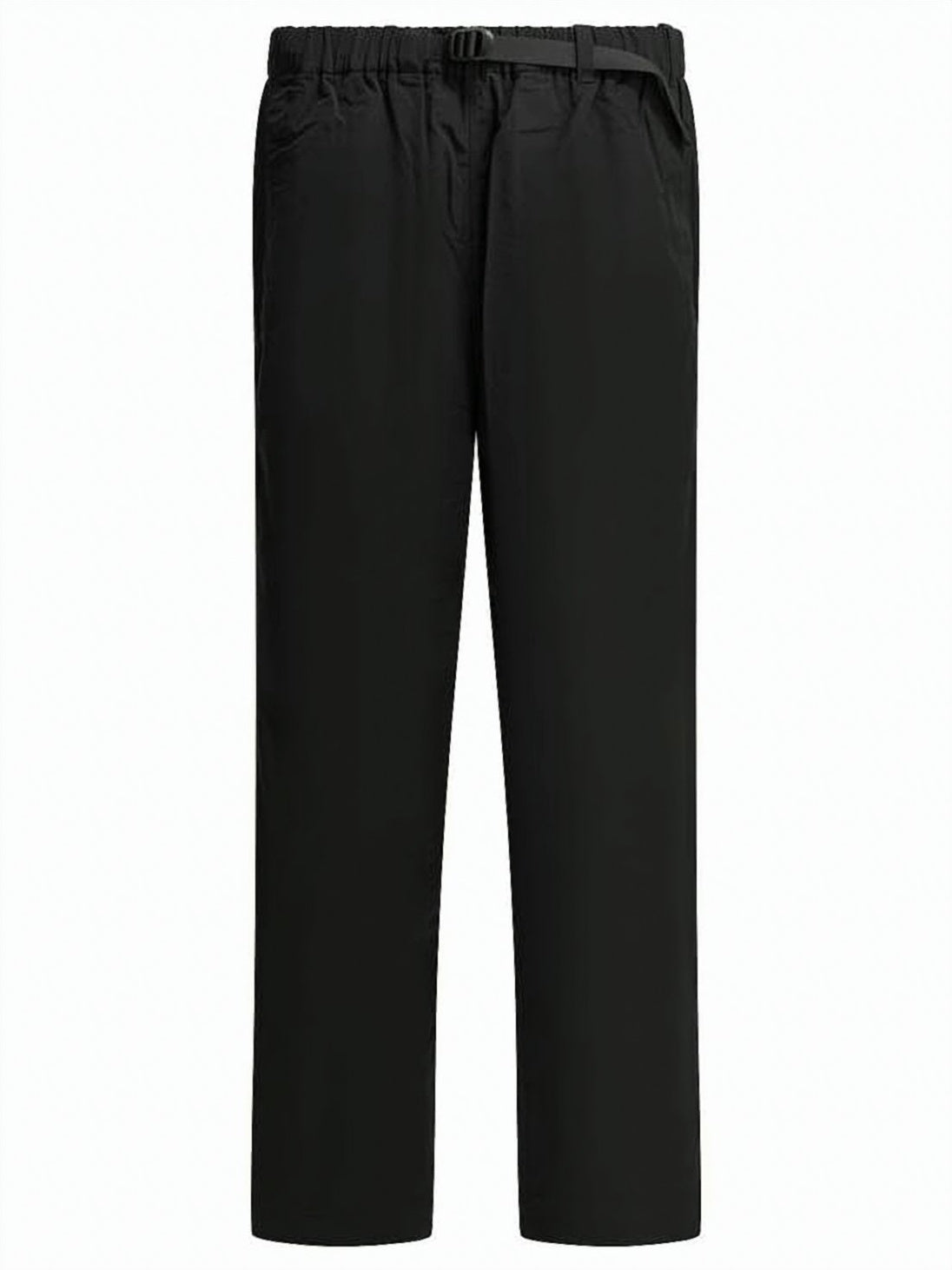 Black Minimalist Straight-Leg Buckle Jogger Pants