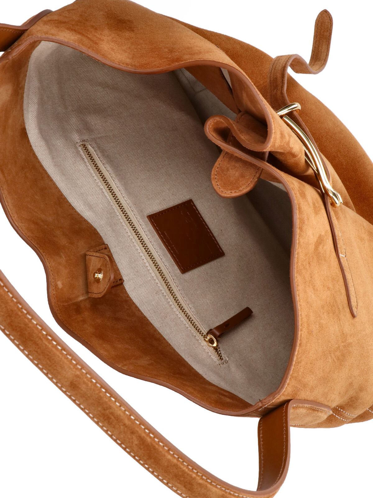 Brown Suede Adjustable Strap Bag